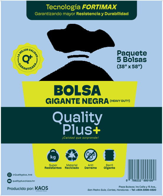 Bolsa Papelera Blanca Rollo 18"x19"